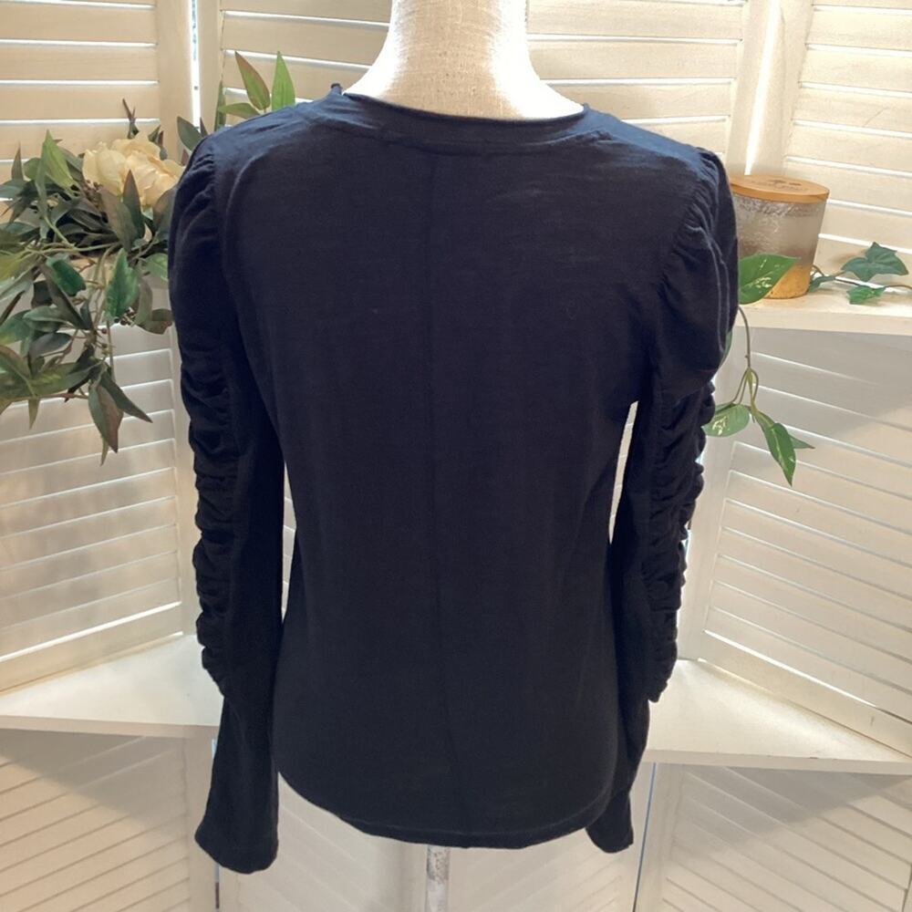 WE THE FREE SYNCHED SLEEVE BLACK LONG SLEEVE BLOUSE SIZE SMALL 1252 - Picture 9 of 9